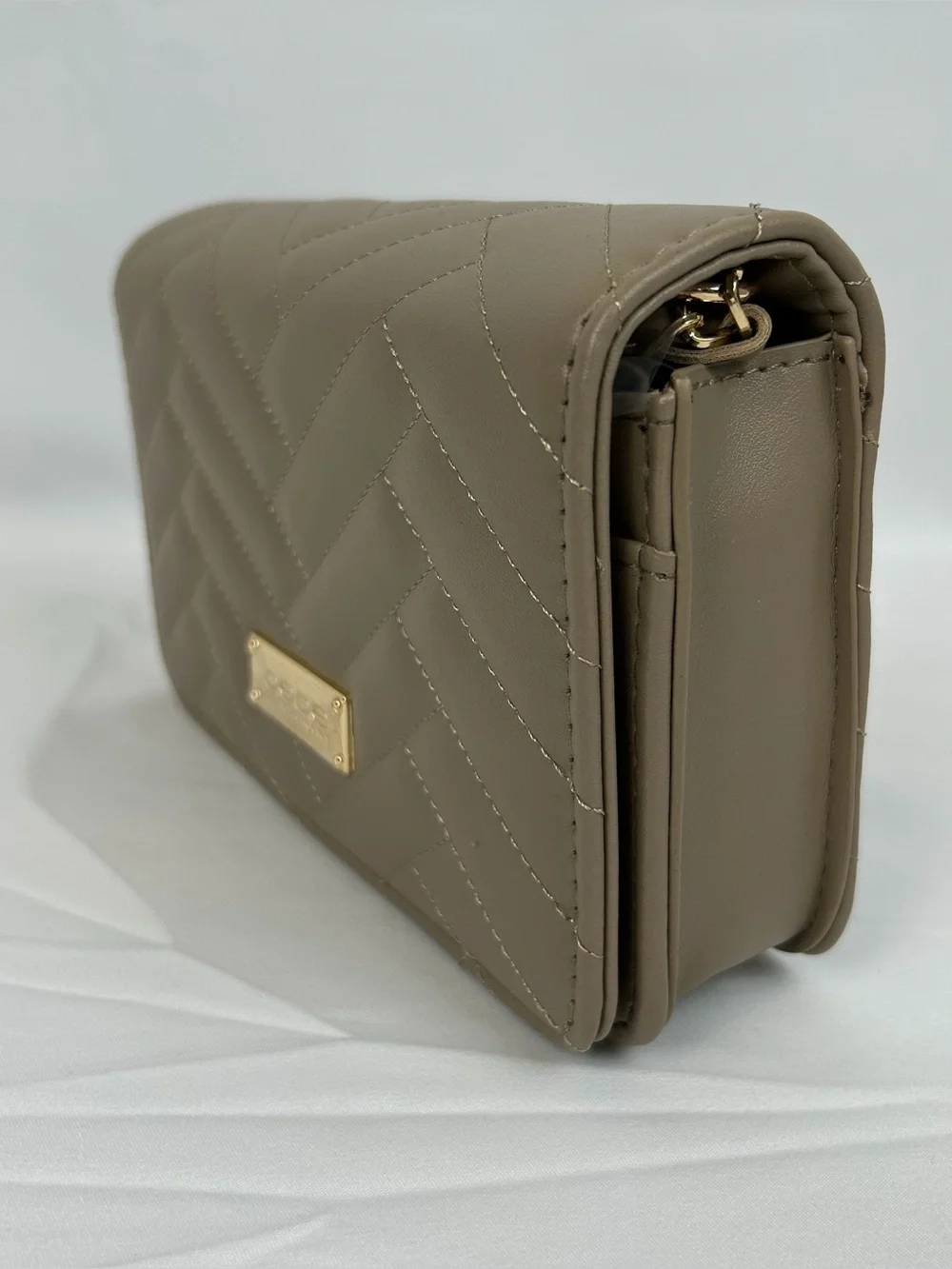 *NEW* Bebe Sophia Clutch Wristlet Purse w/ Crossbody Strap & Wallet Taupe